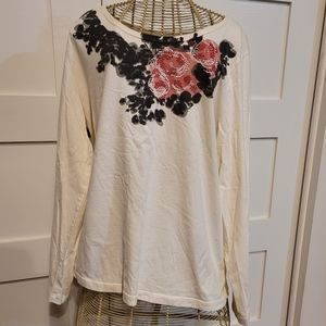 Coldwater Creek Petite Embellished Long Sleeve Tee